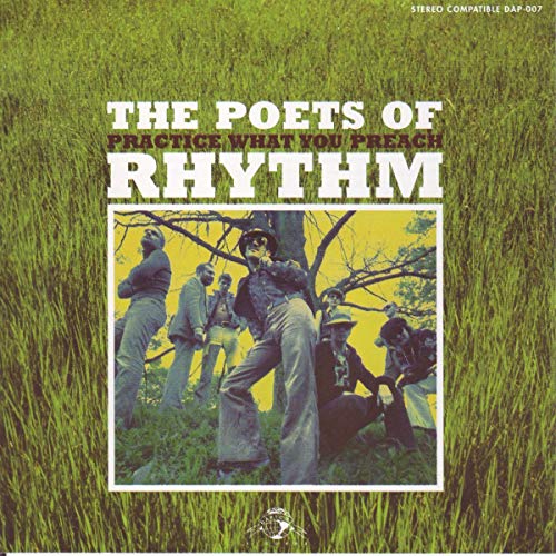 CD cover for "The Poets of Rhythm" featuring a group in a field.