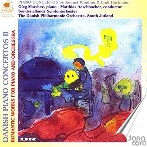 CD cover: abstract painting of a pianist in blue and yellow tones.