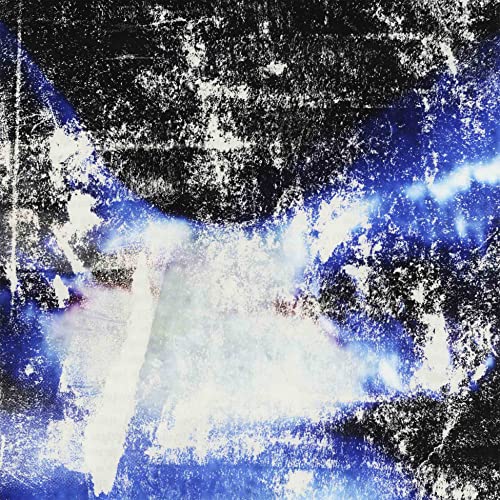 Abstract blue and black CD cover with distressed, textured surface.