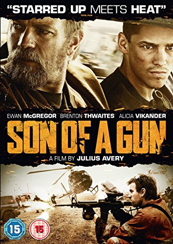 DVD cover for "Son Of A Gun" featuring Ewan McGregor and Brenton Thwaites.