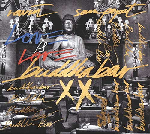 CD cover: Buddha statue with text overlay in a chandelier-lit room.