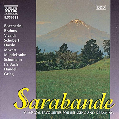 CD cover for “Sarabande” featuring a mountain landscape and composer names.