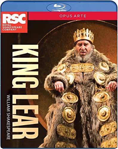 Blu-ray cover for Shakespeare’s King Lear featuring an actor in costume.