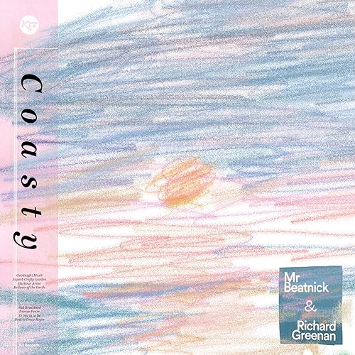 Coasty" vinyl record cover with abstract pastel seascape and text.