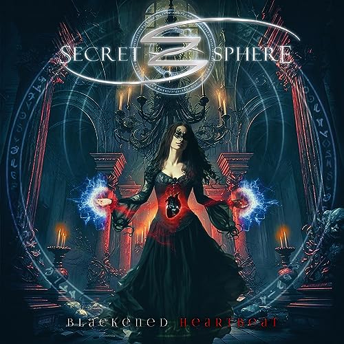 CD cover for Secret Sphere’s “Blackened Heartbeat” featuring a woman in a dark castle.