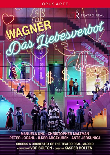 Das Liebesverbot" DVD cover featuring a brightly lit stage with performers.