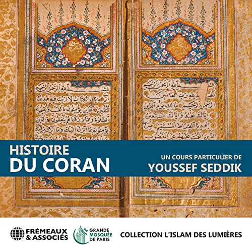 Ornate doors with Arabic script and the title "Histoire Du Coran.