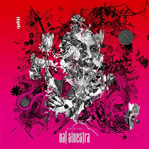 Album cover for Val Sinestra’s “Zerlegung,” featuring fragmented portrait art.