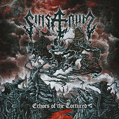 Sinsaenum album cover: dark, twisted tree and landscape illustration.