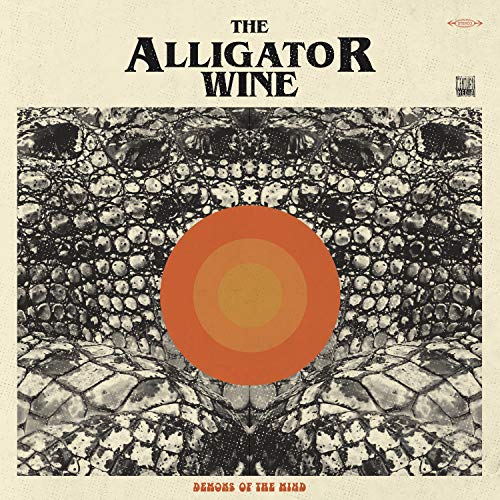 Vinyl record cover with alligator skin texture and a red circle.