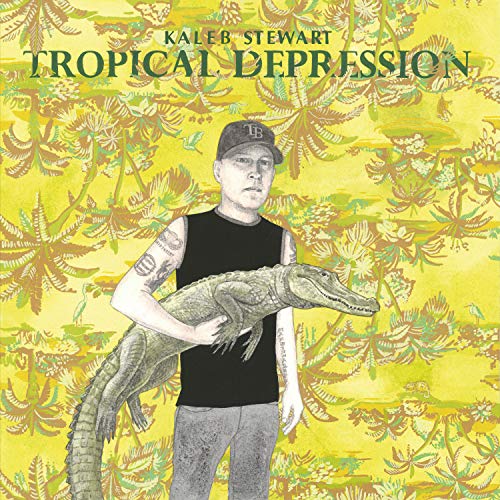 Album cover for Kaleb Stewart’s “Tropical Depression” featuring a man with an alligator.