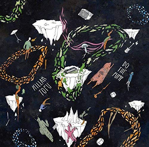 CD cover art: illustrated snakes, floating islands, and small figures.