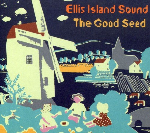 CD cover: stylized illustration of a windmill, fields, and people.