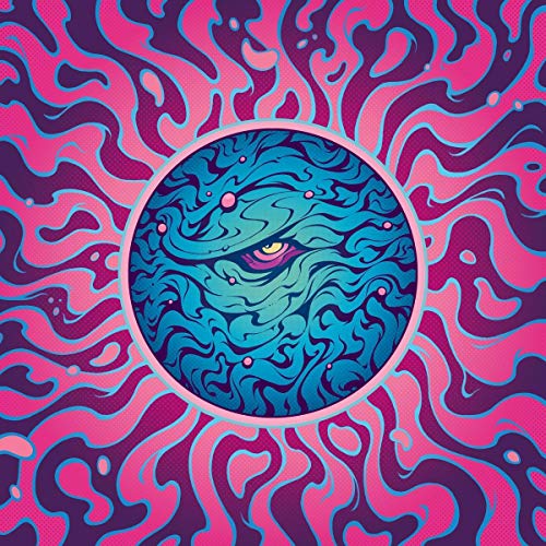 Psychedelic album cover featuring a teal, swirling eye within a pink and purple design.