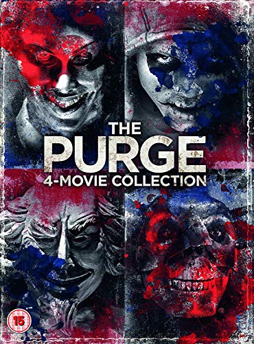 DVD cover featuring four masked faces in a grid with red and blue splatters.