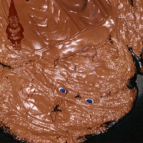 CD cover: Brown, textured surface with blue eyes and a small gnome.
