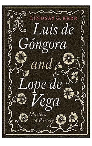 Book cover with black background, white text, and ornate floral border designs.