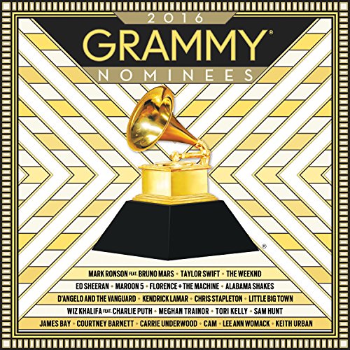 2016 Grammy Nominees CD cover with a gold gramophone and artist names.