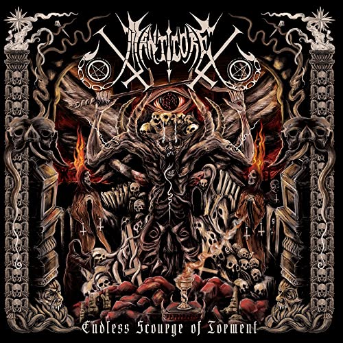 Dark album cover featuring a monstrous, multi-headed creature surrounded by skulls.
