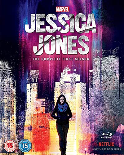Blu-ray cover for Marvel’s Jessica Jones Season 1, featuring a city skyline.