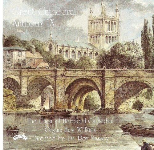 CD cover depicting Hereford Cathedral and bridge in a watercolor style.