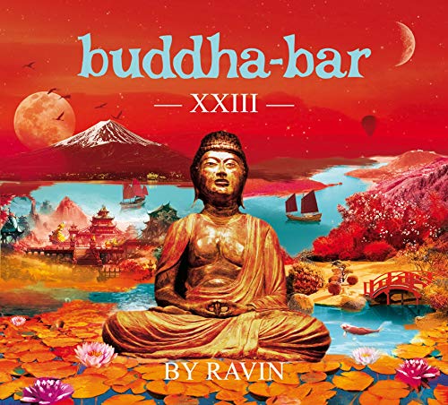 CD cover: Buddha statue amidst a vibrant, fantastical Asian landscape.