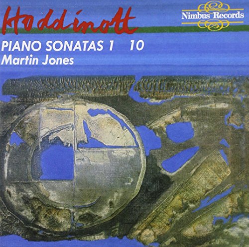 CD cover for Martin Jones’ Piano Sonatas 1-10, abstract blue design.