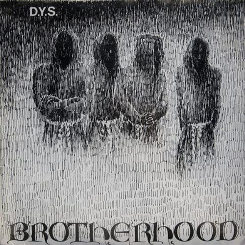 Black and white vinyl record cover featuring four figures in a textured design.
