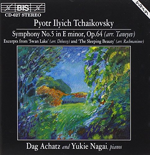 CD cover for Tchaikovsky’s Symphony No. 5 featuring impressionistic landscape art.