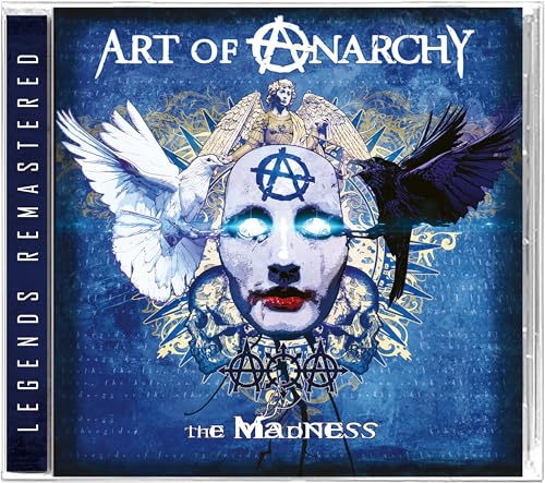 CD cover with a face, doves, a raven, and anarchy symbols.