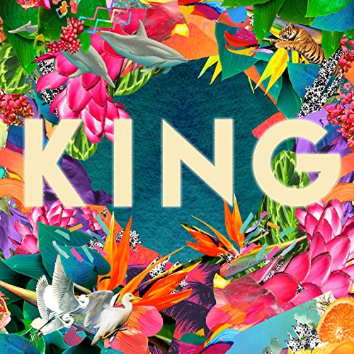 CD cover for "King - We Are King" with colorful floral and animal collage.