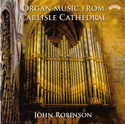 CD cover: golden organ pipes inside Carlisle Cathedral.