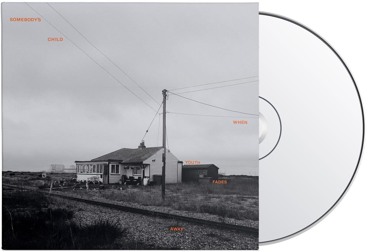 CD cover: grayscale image of a house, power lines, and railway tracks.