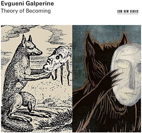 CD cover with sketched animal heads and masks in contrasting tones.