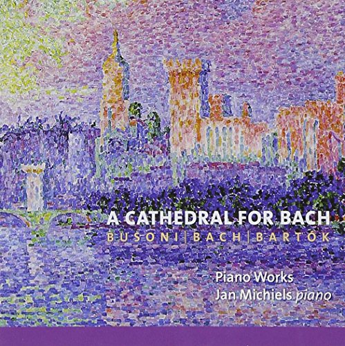CD cover: Impressionistic painting of a cathedral in purple and orange hues.