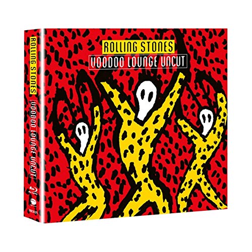 Rolling Stones "Voodoo Lounge Uncut" album cover with yellow figures on red.