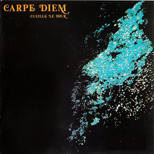 CD album cover: black background with turquoise, textured horse head.
