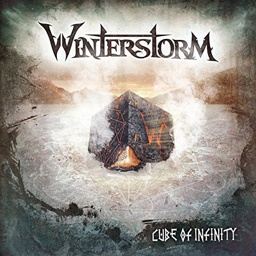 CD cover for Winterstorm’s “Cube of Infinity” featuring a dark, fractured cube.