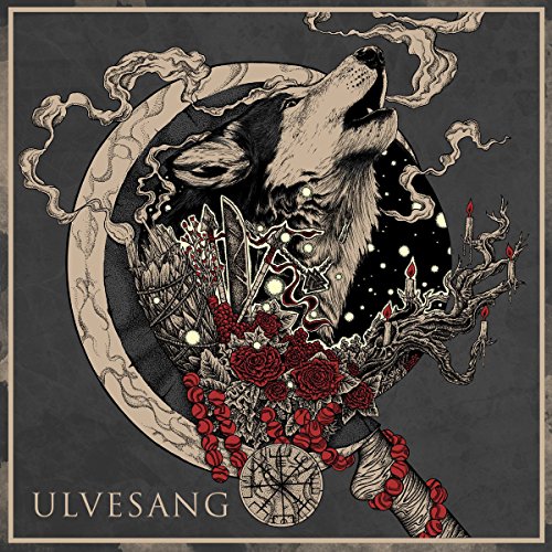 CD cover art: wolf howling at the moon amidst floral and skeletal imagery.