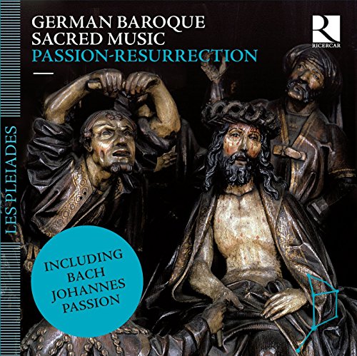 CD cover depicting carved wooden figures of religious figures, text “Passion-Ressurection”.
