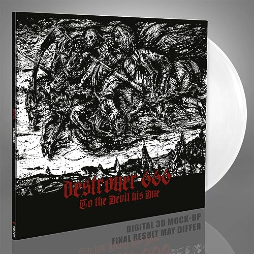 Destroyer 666 vinyl record with grim reaper artwork and white disc.