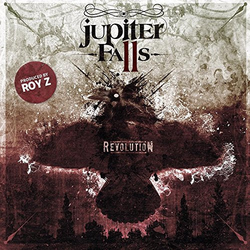 CD cover for Jupiter Falls’ “Revolution” featuring a dark, winged figure.