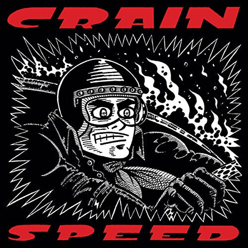 Black and white album cover for Crain’s “Speed” featuring a distorted face.