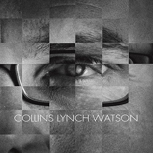 Black and white pixelated portrait of a person with glasses.