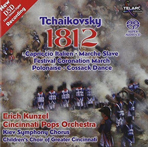 CD cover for Tchaikovsky’s “1812 Overture” featuring a historical battle scene.