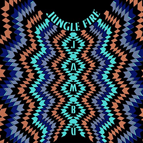 CD cover for "Jungle Fire - Jambu" with a blue and orange geometric pattern.