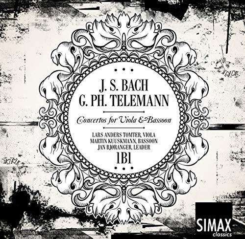 CD cover: ornate frame with composers’ names, viola & bassoon concertos.