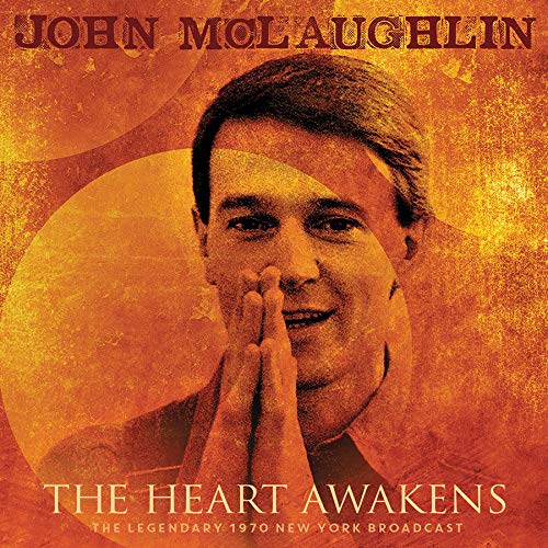 CD cover for John McLaughlin’s “The Heart Awakens” featuring his portrait.