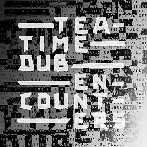 CD cover for Underworld X Iggy Pop's "Teatime Dub Encounters," text collage.