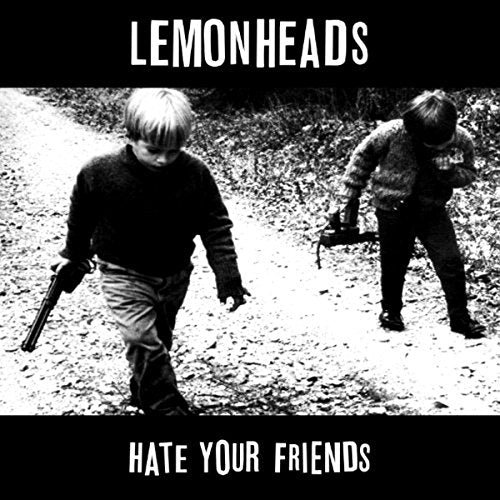 Black and white album cover with two young boys and toy guns.